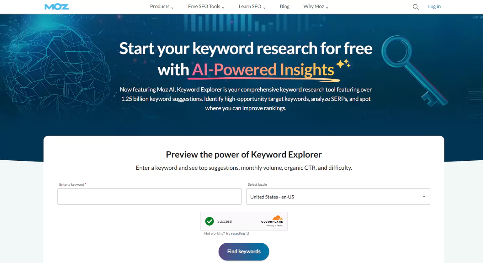 Moz Keyword Research tool