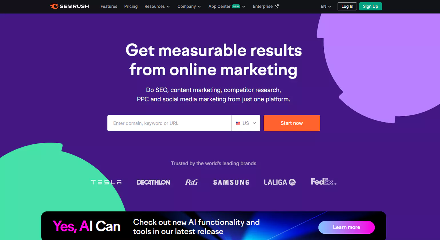 SEMrush Keyword Research tool